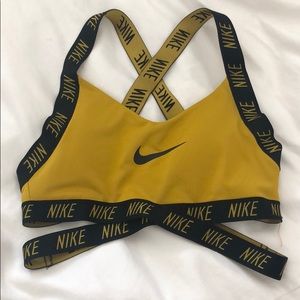 NIKE Yellow Strappy Sports Bra